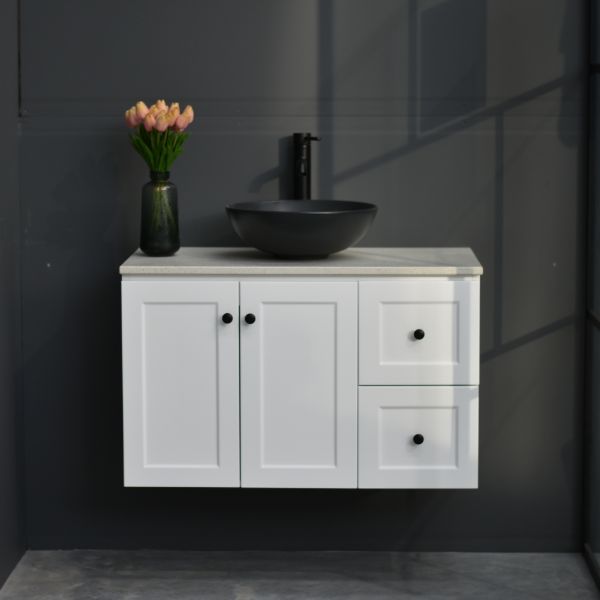 George Wall Hung 900mm Hampton Shaker Style Bathroom Vanity