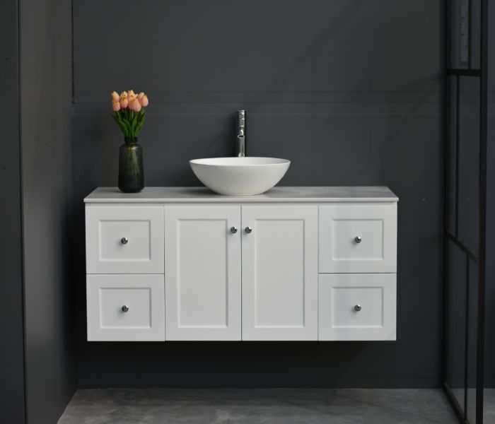 George Wall Hung 1200mm Hampton Shaker Style Bathroom Vanity