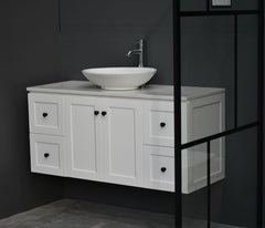 George Wall Hung 1200mm Hampton Shaker Style Bathroom Vanity