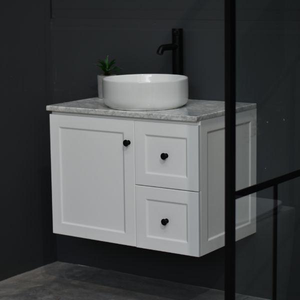 George Wall Hung 750mm Hampton Shaker Style Bathroom Vanity