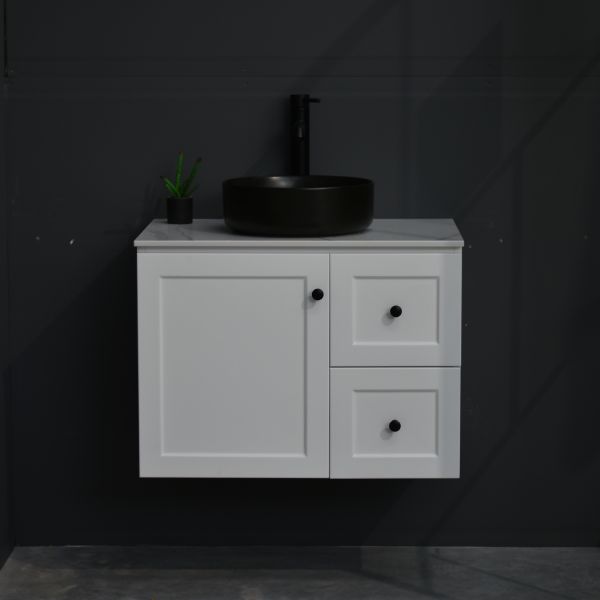 George Wall Hung 750mm Hampton Shaker Style Bathroom Vanity