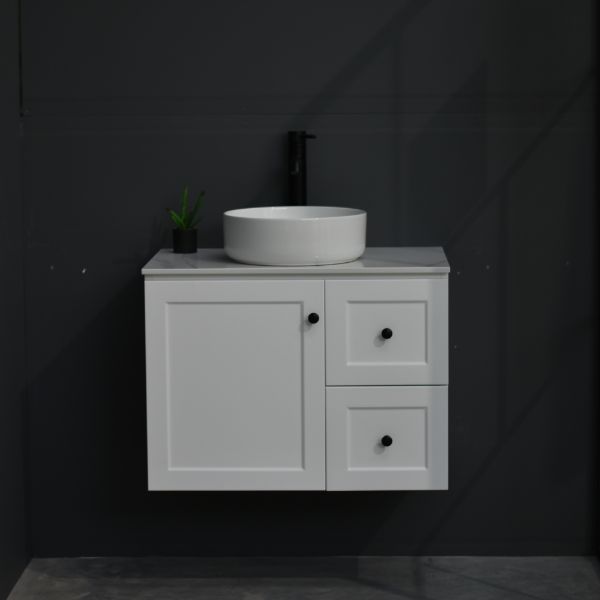 George Wall Hung 750mm Hampton Shaker Style Bathroom Vanity