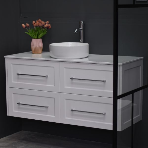 Lily Wall Hung 1200mm Hampton Shaker Style Bathroom Vanity
