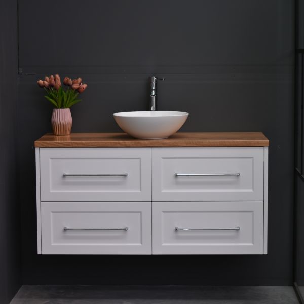 Lily Wall Hung 1200mm Hampton Shaker Style Bathroom Vanity