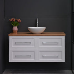 Lily Wall Hung 1200mm Hampton Shaker Style Bathroom Vanity