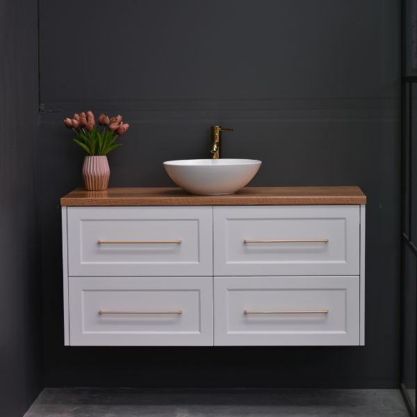 Lily Wall Hung 1200mm Hampton Shaker Style Bathroom Vanity