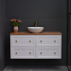 Lily Wall Hung 1200mm Hampton Shaker Style Bathroom Vanity