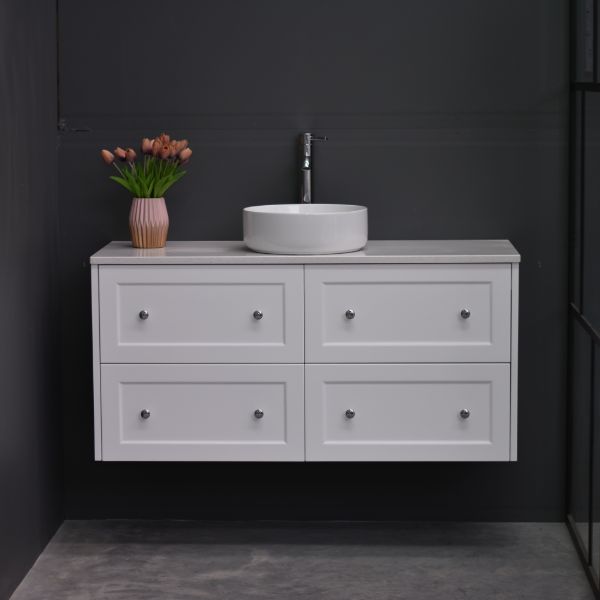 Lily Wall Hung 1200mm Hampton Shaker Style Bathroom Vanity