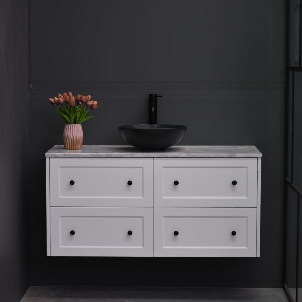 Lily Wall Hung 1200mm Hampton Shaker Style Bathroom Vanity