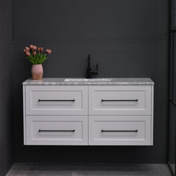 Lily Wall Hung 1200mm Hampton Shaker Style Bathroom Vanity