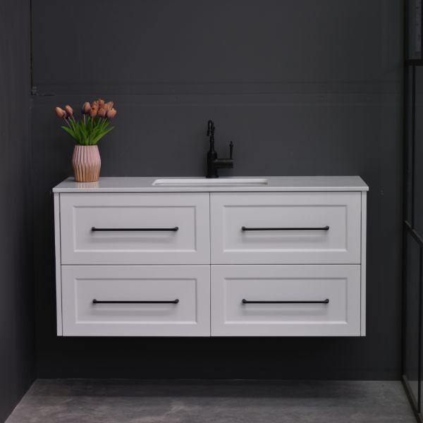 Lily Wall Hung 1200mm Hampton Shaker Style Bathroom Vanity