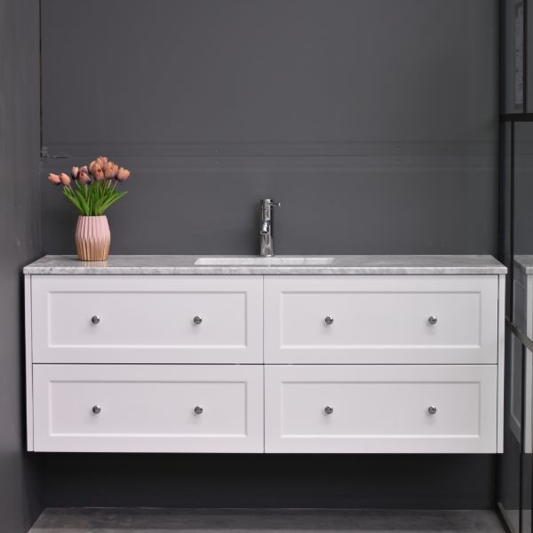 Lily Wall Hung 1800mmHampton Shaker Style Double/ Single Basin Bathroom Vanity - Made to order