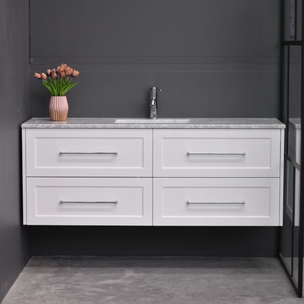 Lily Wall Hung 1800mmHampton Shaker Style Double/ Single Basin Bathroom Vanity - Made to order