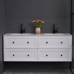 Lily Wall Hung 1500mmHampton Shaker Style Double Basin Bathroom Vanity