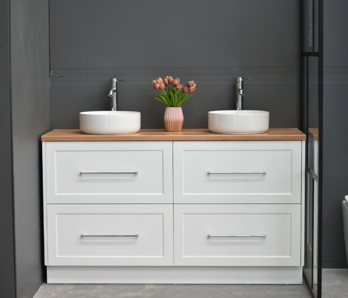 Lily 1800mm Hampton Shaker Style Freestanding Double/ Single Basin Bathroom Vanity - made to order