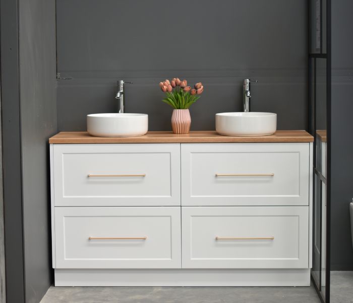 Lily 1500mm Hampton Shaker Style Freestanding Double Basin Bathroom Vanity