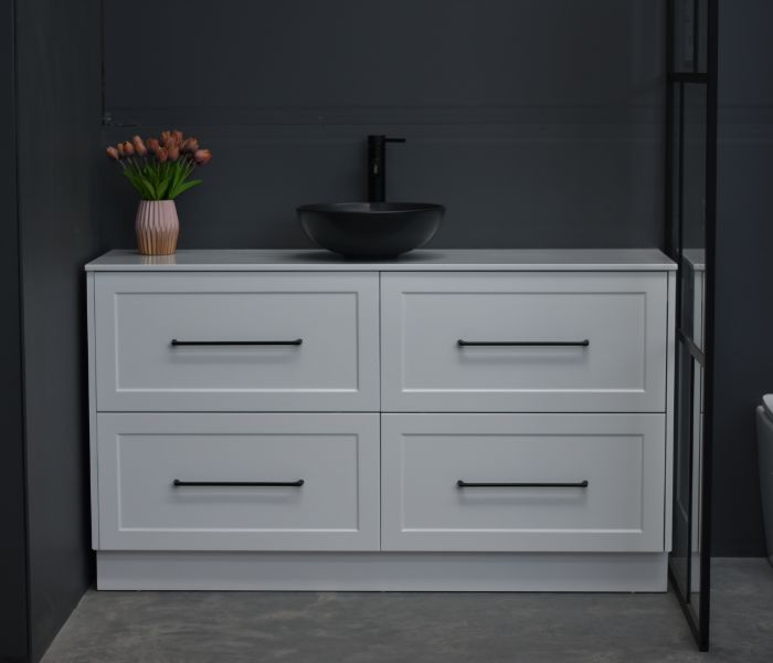 Lily 1500mm Hampton Shaker Style Freestanding Single Basin Bathroom Vanity