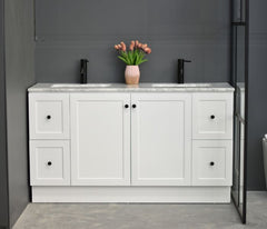 George 1800mm Hampton Shaker Style Freestanding Bathroom Vanity (Single or Double Basin) - Made to order