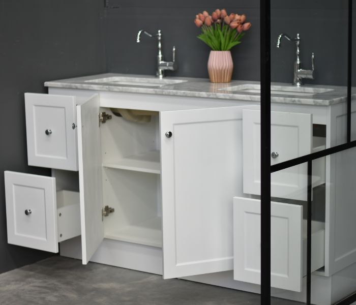 George 1800mm Hampton Shaker Style Freestanding Bathroom Vanity (Single or Double Basin) - Made to order
