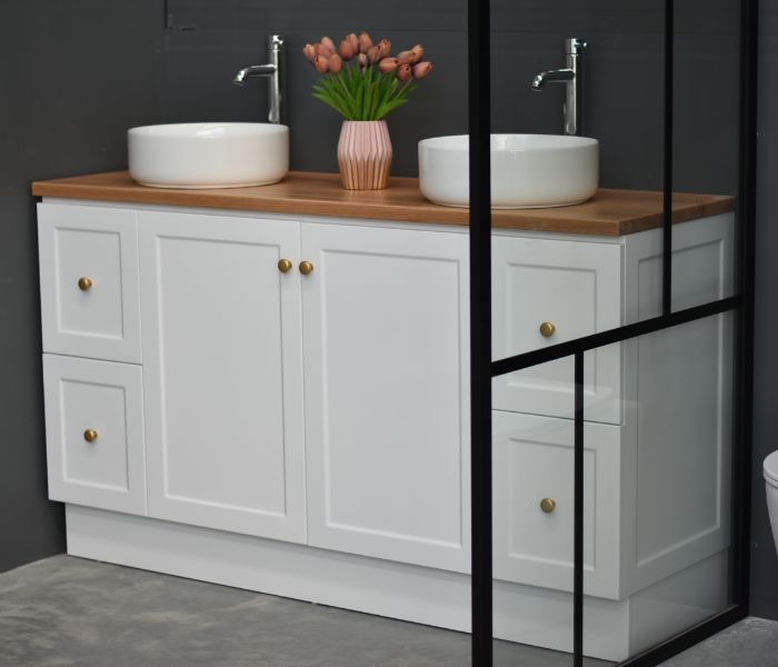 George 1800mm Hampton Shaker Style Freestanding Bathroom Vanity (Single or Double Basin) - Made to order