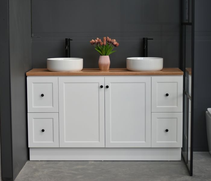 George 1800mm Hampton Shaker Style Freestanding Bathroom Vanity (Single or Double Basin) - Made to order