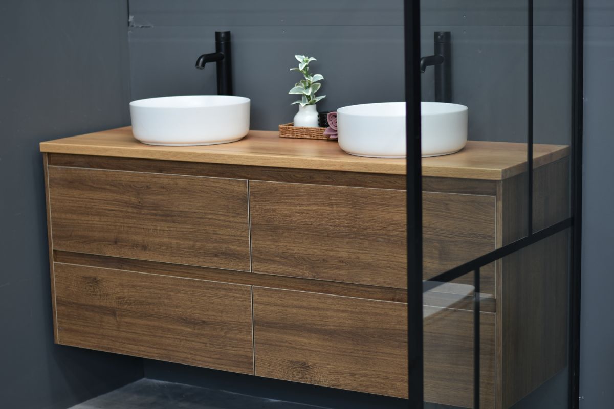 MEL WALL HUNG 1500mm timber Look Vanity (FREE DELIVERY UNAVAILABLE ON CLEARANCE ITEMS)