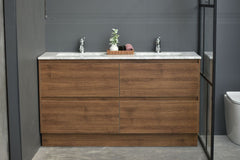 MEL 1500MM FREESTANDING MELAMINE TIMBER LOOK MODERN BATHROOM VANITY (FREE DELIVERY UNAVAILABLE ON CLEARANCE ITEMS)