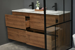 MEL 1500MM FREESTANDING MELAMINE TIMBER LOOK MODERN BATHROOM VANITY (FREE DELIVERY UNAVAILABLE ON CLEARANCE ITEMS)