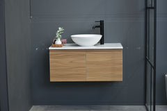 MALOO Sale 900mm Timber Look Wall Hung Bathroom Vanity (FREE DELIVERY UNAVAILABLE ON CLEARANCE ITEMS)