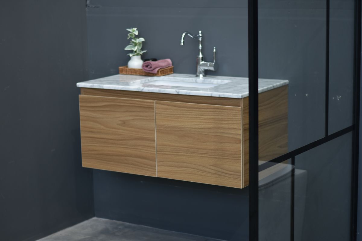 MALOO Sale 900mm Timber Look Wall Hung Bathroom Vanity (FREE DELIVERY UNAVAILABLE ON CLEARANCE ITEMS)