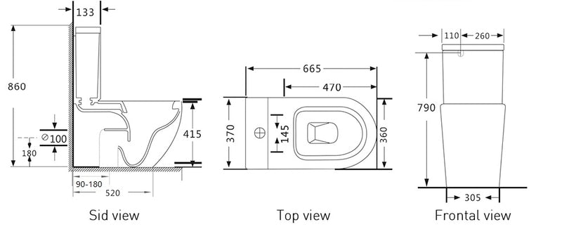 ECT - EXON wall faced tornado flush toilet suite