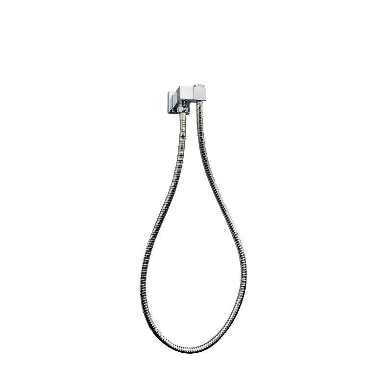 Esperia Chrome Square Shower Holder Wall Connector & Hose - sr27-n.01