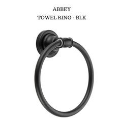 Classic Hamptons Style ABBEY TOWEL RING - Matte Black  SALE