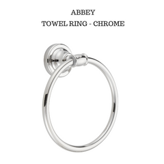 Classic Hamptons Style ABBEY TOWEL RING -Polished Chrome  SALE