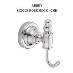 Hamptons Style CLASSIC TOWEL HOOK - ABBEY Chrome   - SALE