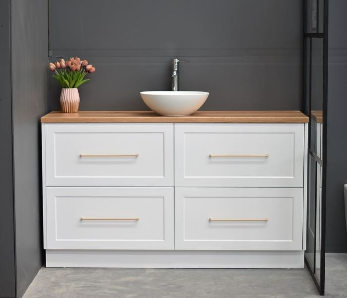Lily 1500mm Hampton Shaker Style Freestanding Single Basin Bathroom Vanity