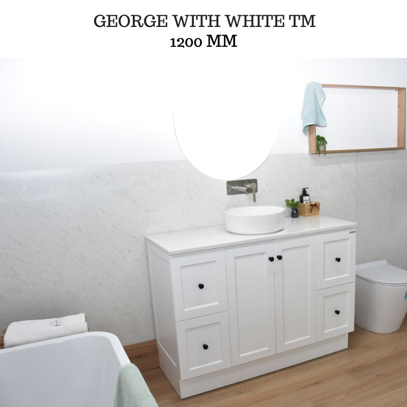 Buy George 1200mm Hampton Shaker Style Freestanding Bathroom Vanity ...
