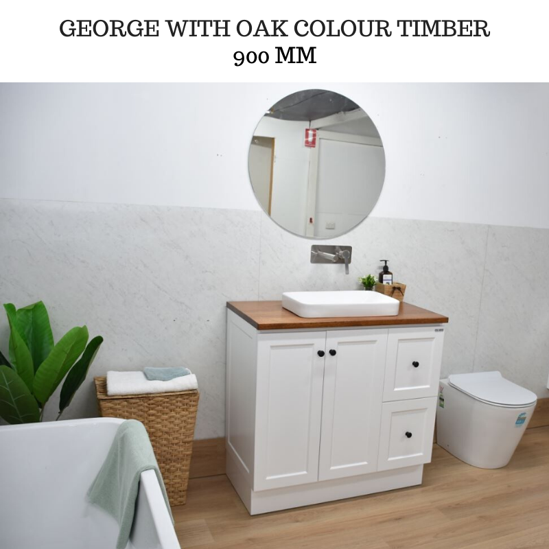 Buy George 900mm Hampton Shaker Style Freestanding Bathroom Vanity Online Melbourne