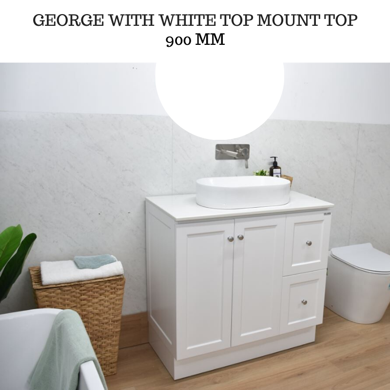 Buy George 900mm Hampton Shaker Style Freestanding Bathroom Vanity Online Melbourne