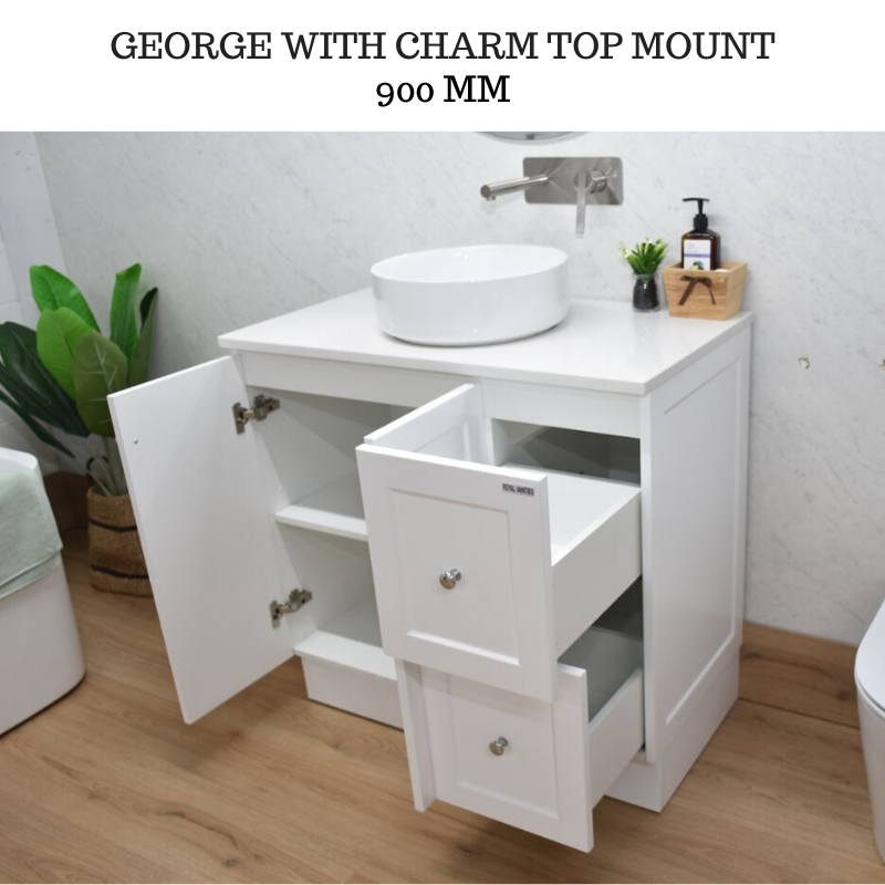 Buy George 900mm Hampton Shaker Style Freestanding Bathroom Vanity ...