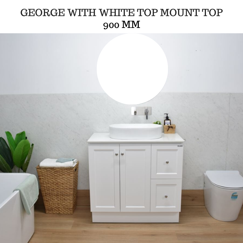 Buy George 900mm Hampton Shaker Style Freestanding Bathroom Vanity ...