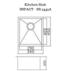 Stainless Steel Kitchen Sink - SS 3445A