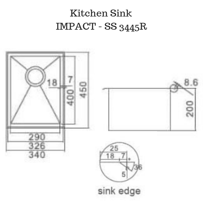 Stainless  Steel Kitchen/ Laundry Sink - SS3445