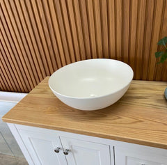 IVIE MATTE WHITE BASIN LARGE ROUND 400mm