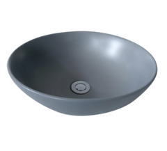 MATTE GREY ROUND SLIM CERAMIC BASIN 400MM