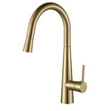 Goose neck Pull out Kitchen mixer Brushed Brass - WT4122BB