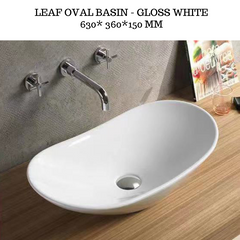 Leaf basin - Gloss white 630mm