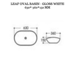 Leaf basin - Gloss white 630mm