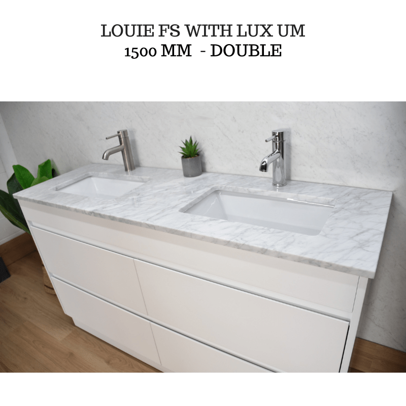 LOUIE Freestanding 1500mm Double Basin Bathroom Vanity