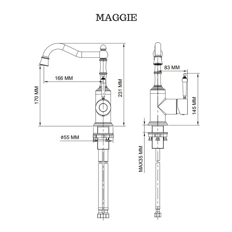 Maggie Basin Mixer - Matte Black